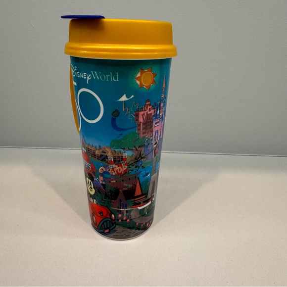 Disney World 50th Anniversary Refillable Mug Mickey Minnie Resort Cup Excellent - Picture 2 of 8